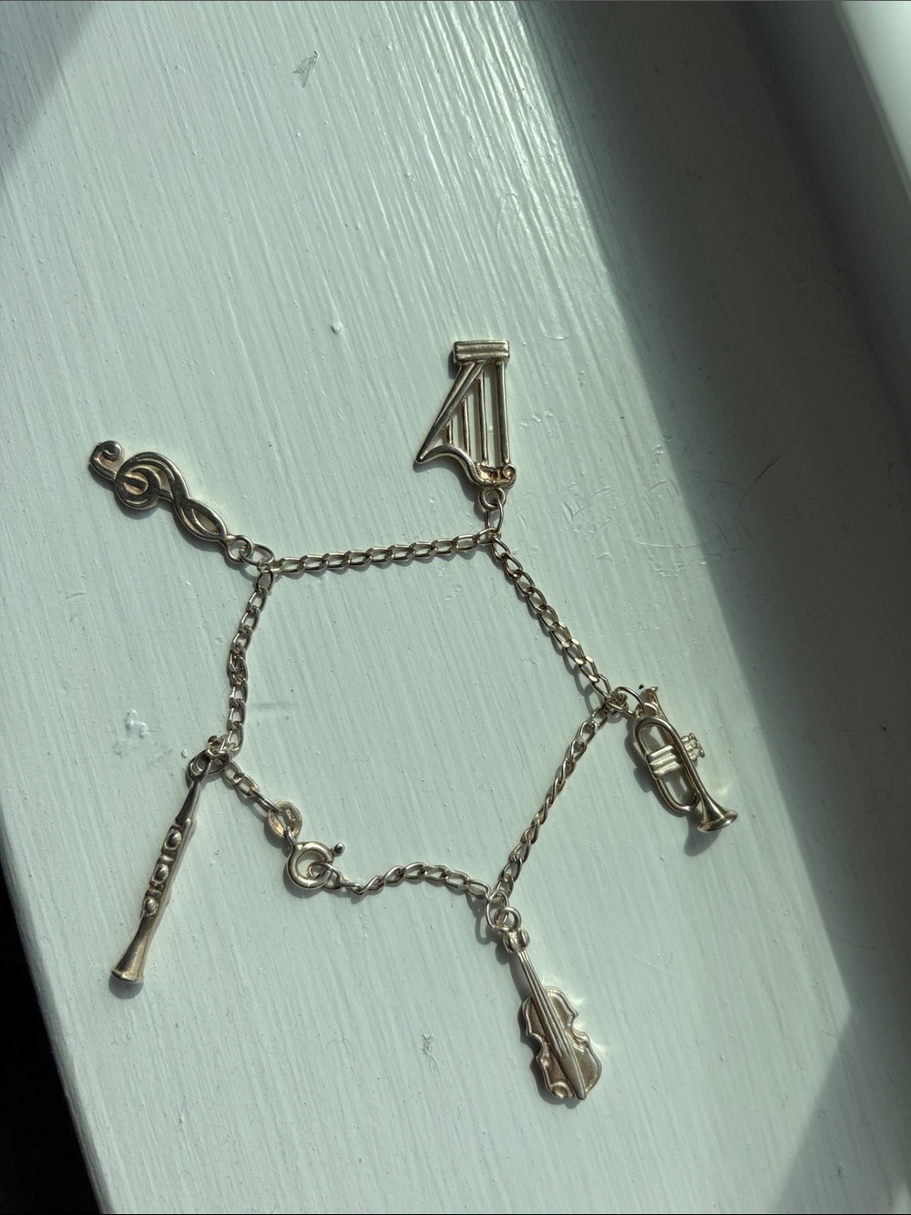 Sterling Silver Musical Charm Bracelet